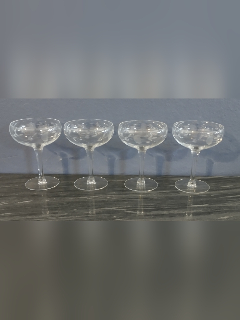Retired Princess House Heritage 419 Set/4 Crystal Champagne/Dessert 6 oz Glasses